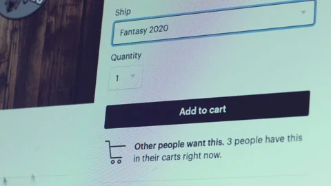 Close-up of a Cursor Clicking an 'Add to Cart' Button Stock Footage 130679502