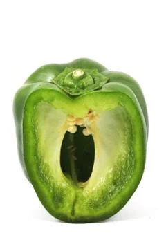 Close-up of cut green pepper Stock Photos