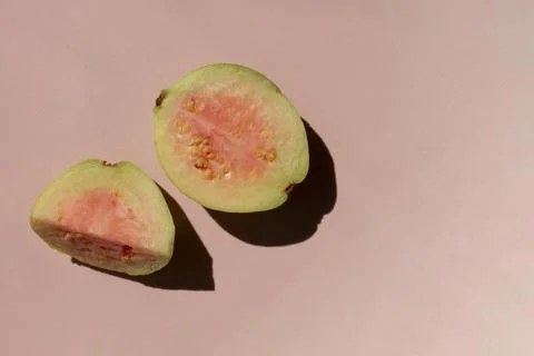 Close up cut guava fruit. High quality photo Stock Photos