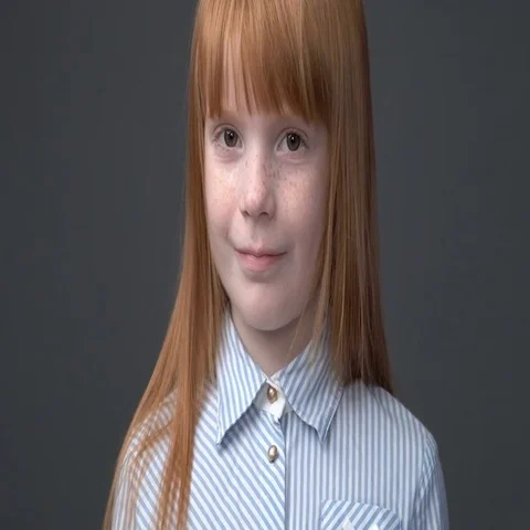 Close up cute ginger girl smiling Stock Footage 69569464