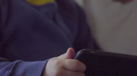 Close up of cute kid on phone Stock Footage 64401759