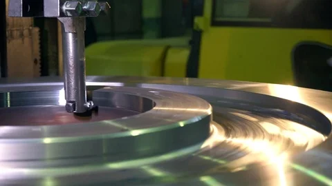 Close-up cutter. Steel processing. A milling machine cuts metal. Stock Footage 122657869