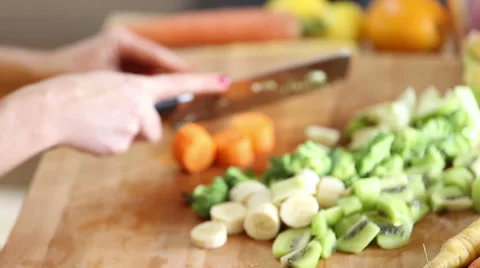 Close-up of cutting carrot Stock Footage 59540823