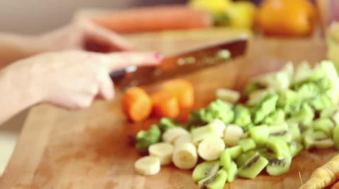 Close-up of cutting carrot Stock Footage 59540829