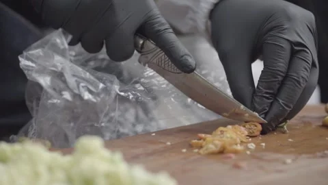Close up cutting chili Stock Footage 271174649