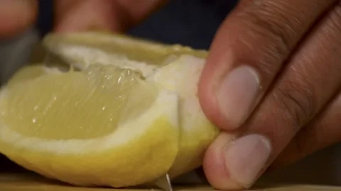 Close up of cutting fresh lemons Stock-Footage 252030916