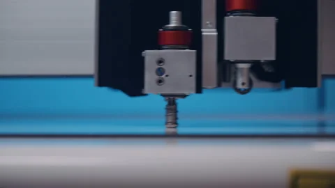Close-up, cutting machine cuts paper in a printing house. Stock Footage 197462637