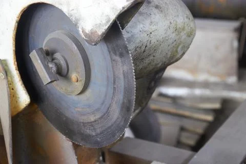 Close-up of cutting machine with cutting disc Stock Photos