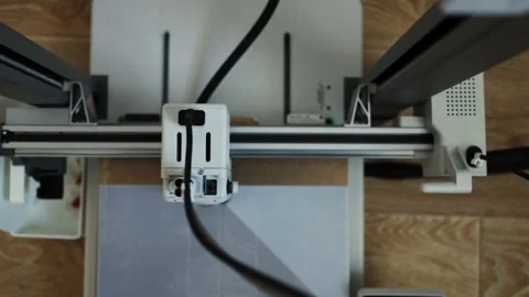 Close-up of a cutting machine precisely engraving on a surface Stock Footage 339187004