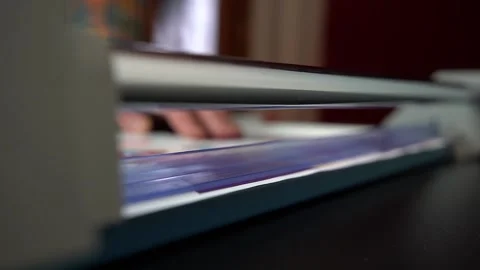 Close-up of cutting paper with cutting machine Stock Footage 160747618