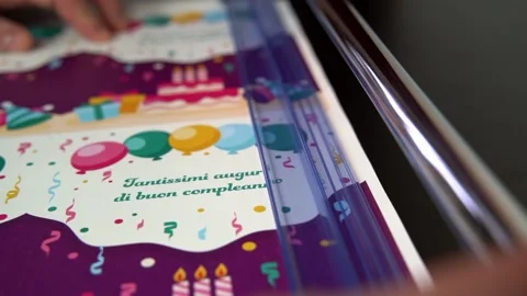 Close-up of cutting paper with cutting machine Stock Footage 160822299