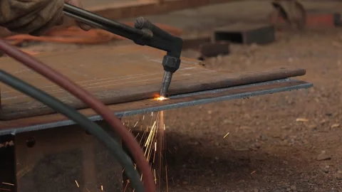 Close-up of Cutting steel 動画素材 252885153