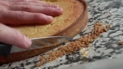 Close Up cutting tart Stock Footage 238503138