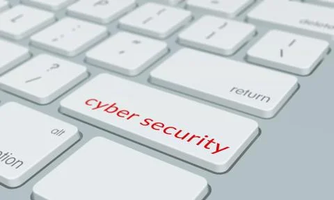 Close up of cyber security keyboard button Stock Illustration