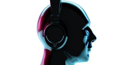 Close up cyberpunk man. Stock Illustration