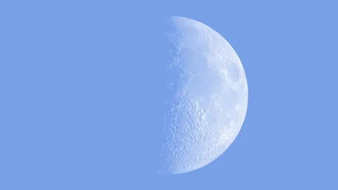Close up of cycle of moon phases on blue sky Vidéo 137213608
