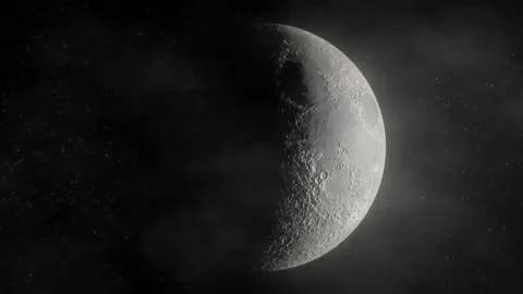 Close up of cycle of moon phases shining through clouds Vidéo 137213295