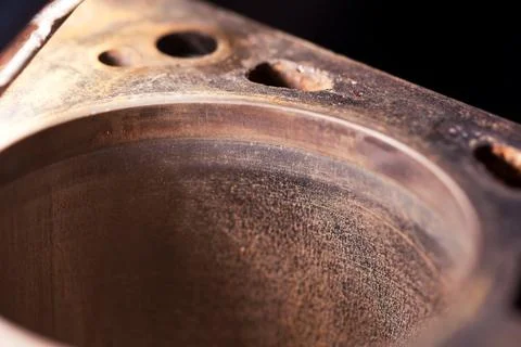 Close-up cylinder of old rusty engine Stock Photos