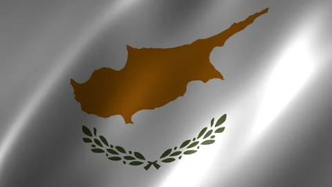 Close up of the Cyprus flag blowing in the wind Vídeo Stock 348684233