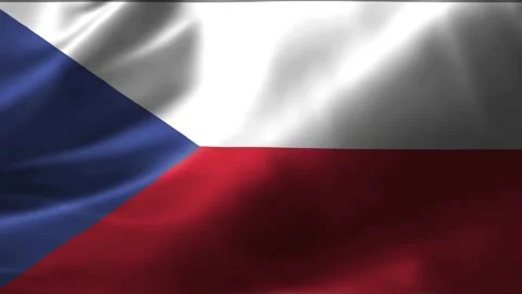 Close-up of the Czech flag waving in the wind. Czech national flag waving 4K.  Stock Footage 245183611