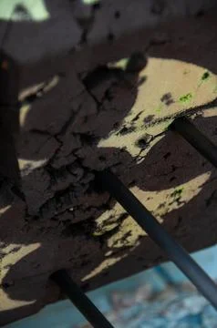 A close-up of a damaged archery target with arrows embedded in it Stock Photos