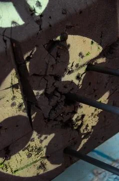 A close-up of a damaged archery target with arrows embedded in it Stock Photos