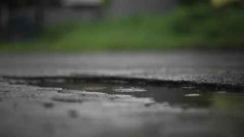 Close up of damaged broken road surface 库存影片 345860525
