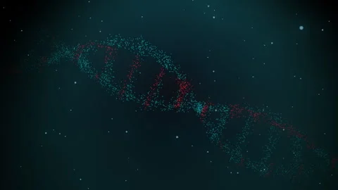 Close up of a damaged Dna strands floating in to space Stock Footage 264497687