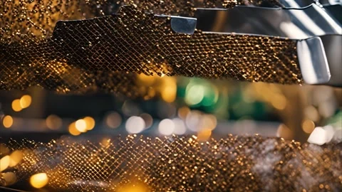 Close-up of a Damaged Metallic Grill Vídeos de archivo 284742108