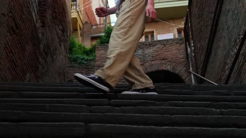 Close-up of a dancer's feet moving on the steps. Stock Footage 242145818