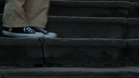 Close-up of a dancer's feet moving on the steps. Stock Footage 242145986