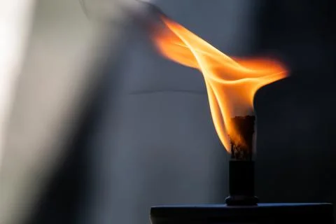 Close-Up of Dancing Flame from a Torch Stock Photos