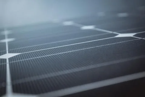 Close-up of dark blue solar panel. Abstract solar panels texture background. 库存照片