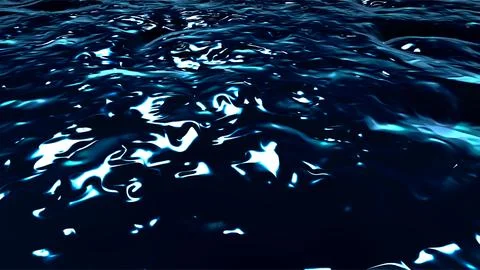 Close-up of Dark Blue Water Surface with Ripples and Reflections. 스톡 일러스트