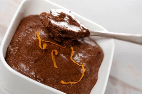 Close up of dark chocolate mousse Stock Photos