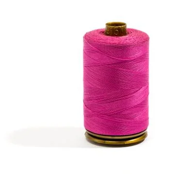 Close up Dark Pink Cotton Thread on a Reel Stock Photos