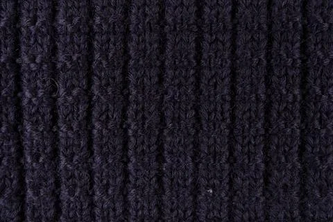 Close-Up Dark Ribbed Wool Knit Texture Fabric Showing Cozy Warm Knitted Patte Stock Photos
