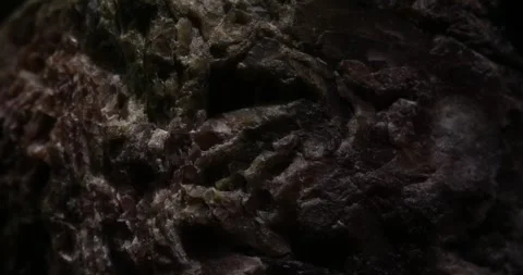 Close-up of Dark Rough Rock Surface with Natural Patterns Stock Footage 289723534