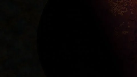Close up of Dark Side of Planet rotating Stock Footage 242672666
