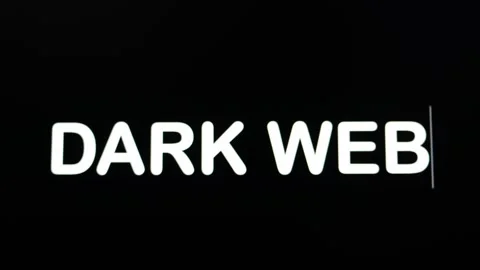 Close up of DARK WEB being typed into computer monitor screen with 스톡 동영상 259324816