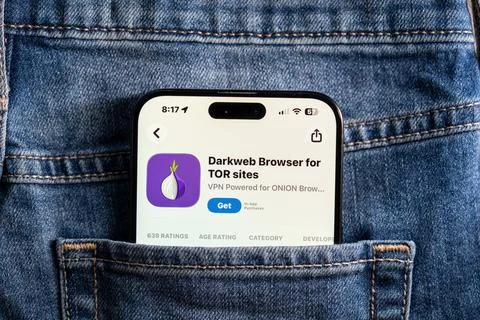 Close up of Darkweb Browser for TOR sites app. Toronto, Canada - July 24, 2026. Stock Photos