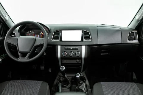 Close-up of the dashboard, player, steering wheel, accelerator handle, button Photos