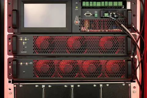 Close up of data center equipment in a rack Stock Photos