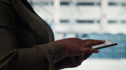Close up of data center software developer doing data analysis on tablet Stock Footage 317123434