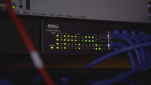 Close Up Data Network - Blinking/Flashing Lights Video stock 88141849