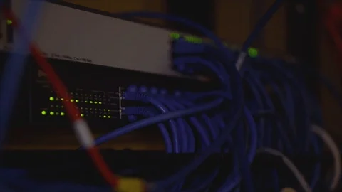 Close Up Data Network - Blinking/Flashing Lights Video stock 88141868