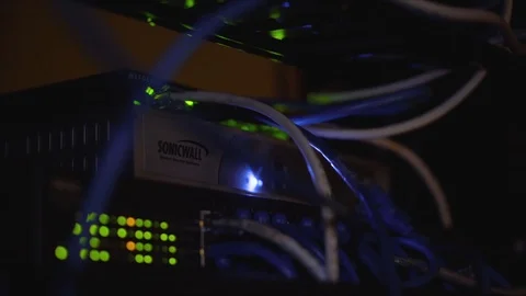 Close Up Data Network - Blinking/Flashing Lights Video stock 88141870