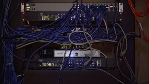 Close Up Data Network - Blinking/Flashing Lights Video stock 88141873