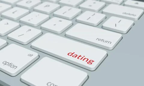 Close up of dating keyboard button Illustration