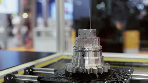 Close up of a DC motor converting direct current electricity into mechanical Stock Footage 346611353